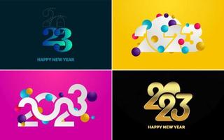 gelukkig nieuw jaar 2023 tekst ontwerp pak. voor brochure ontwerp sjabloon. kaart. banier vector