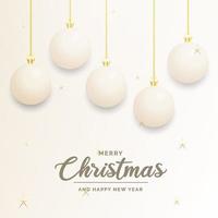 feestelijk Kerstmis decoratie wit en goud Kerstmis ballen voor website. sociaal netwerken. blog of uw video kanaal vector