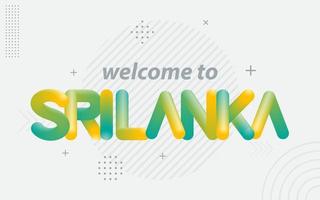 Welkom naar sri lanka. creatief typografie met 3d mengsel effect vector