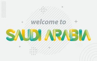 Welkom naar saudi Arabië. creatief typografie met 3d mengsel effect vector