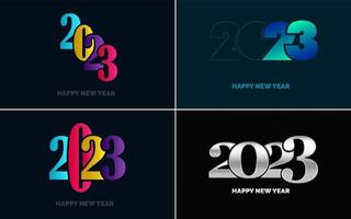 gelukkig nieuw jaar 2023 tekst ontwerp. Hoes van bedrijf dagboek voor 2023 met wensen. brochure ontwerp sjabloon. kaart. banier vector