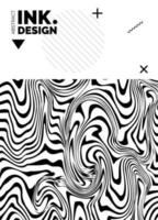zwart lijnen poster sjabloon. modieus abstract golvend achtergronden vector