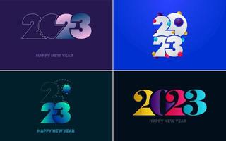 reeks van logo ontwerp 2023 gelukkig nieuw jaar. 2023 aantal ontwerp sjabloon. Kerstmis decor 2023 gelukkig nieuw jaar symbolen. modern Kerstmis ontwerp voor spandoek. sociaal netwerk. Hoes en kalender vector