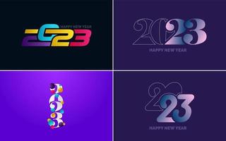 reeks van logo ontwerp 2023 gelukkig nieuw jaar. 2023 aantal ontwerp sjabloon. Kerstmis decor 2023 gelukkig nieuw jaar symbolen. modern Kerstmis ontwerp voor spandoek. sociaal netwerk. Hoes en kalender vector