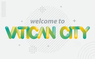 Welkom naar Vaticaan stad. creatief typografie met 3d mengsel effect vector