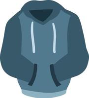 capuchon met kap. blauw warm kleding. tekenfilm vlak illustratie. sweater met handvatten vector