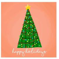 vrolijk Kerstmis ontwerp met schattig Kerstmis boom en decoratief takken in de omgeving van over- achtergrond vector