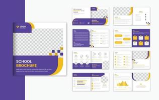 school- toelating plein 16 Pagina's brochure ontwerp sjabloon, onderwijs brochure prospectus ontwerp vector