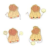 siu mai afm som gestoomd knoedels tekens vector illustratie