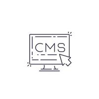 cms, content management systeem vector lijn pictogram