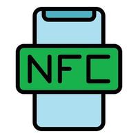 nfc technologie icoon kleur schets vector