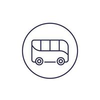 bus pictogram, lijn vector, zijaanzicht