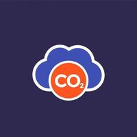 CO2-uitstoot wolk, vector platte pictogram