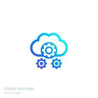 cloud opslag instellingen pictogram voor web, vector