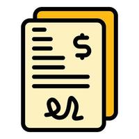 papier overdracht geld icoon kleur schets vector