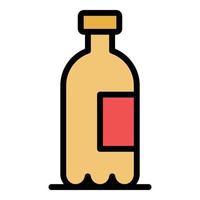 plastic drinken fles icoon kleur schets vector
