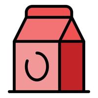 voedsel papier zak icoon kleur schets vector