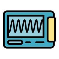 oscillograaf uitrusting icoon kleur schets vector