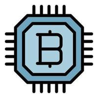 bitcoin bewerker icoon kleur schets vector