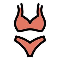 vrouw zwempak icoon kleur schets vector