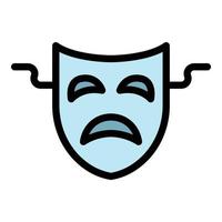 verdrietig theater masker icoon kleur schets vector