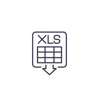 download xls document vector lijn pictogram