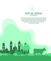 eid al adha poster in papier besnoeiing stijl ontwerp vector