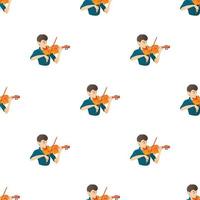 Mens Toneelstukken Aan viool patroon naadloos vector
