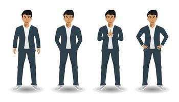 jong medewerkers in gemakkelijk bedrijf uniform Aan geïsoleerd achtergrond, vector illustratie.