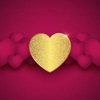 elegante Valentijnsdag achtergrond met gouden harten vector