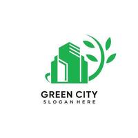 groen stad logo met initialen Ah modern concept voor bedrijf premie vector