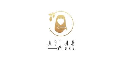 schoonheid hijab logo met bloemen element ontwerp voor hijab op te slaan icoon sjabloon vector