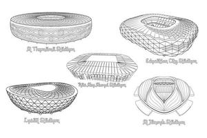 fifa wereld kop 2022 qatar stadion vector sjabloon