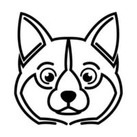 zwart en wit lijn kunst van shiba hond hoofd. mooi zo gebruik voor symbool, mascotte, icoon, avatar, tatoeage, t-shirt ontwerp, logo of ieder ontwerp. vector