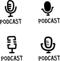 hand- getrokken podcast logo vector