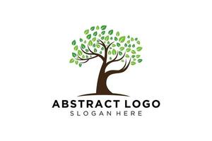 groen boom logo ontwerp natuurlijk en abstract blad. vector