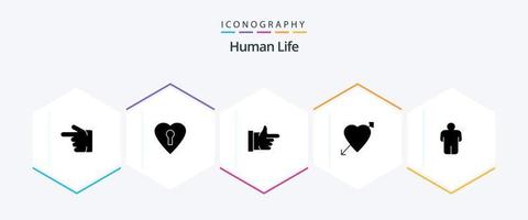 menselijk 25 glyph icoon pak inclusief . persoon. duimen omhoog. Mens. liefde vector