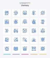 creatief chemie 25 blauw icoon pak zo net zo laboratorium testen. inrichting. wetenschap. formule. chemie vector