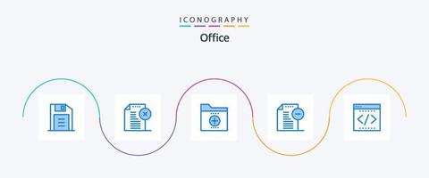 kantoor blauw 5 icoon pak inclusief bedrijf. het dossier. bedrijf. documenten. kantoor vector