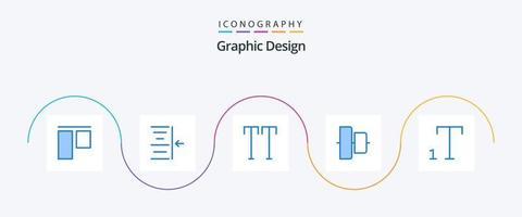 ontwerp blauw 5 icoon pak inclusief . tekst. doopvont vector