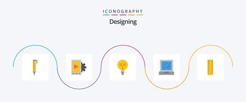 ontwerpen vlak 5 icoon pak inclusief . ontwerp. ontwerper. schaal vector