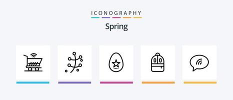 voorjaar lijn 5 icoon pak inclusief fiets. de lente. tas. sport. badminton. creatief pictogrammen ontwerp vector