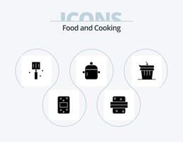 voedsel glyph icoon pak 5 icoon ontwerp. en. keuken. drankje. voedsel. Koken vector