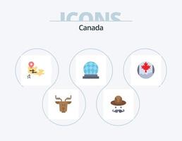 Canada vlak icoon pak 5 icoon ontwerp. . blad. kaart. Canada. stad vector