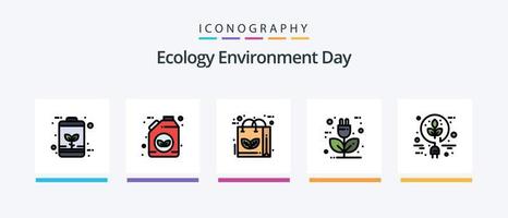 ecologie lijn gevulde 5 icoon pak inclusief stroom. serre. verlichting. energie. stroom. creatief pictogrammen ontwerp vector