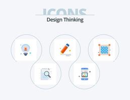 ontwerp denken vlak icoon pak 5 icoon ontwerp. . indeling. creatief. rooster. ontwerp vector
