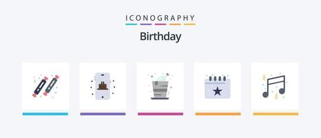 verjaardag vlak 5 icoon pak inclusief plezier. feest. alcohol. datum. verjaardag. creatief pictogrammen ontwerp vector