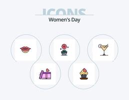 vrouwen dag lijn gevulde icoon pak 5 icoon ontwerp. doos. lezen. Dames. bibliotheek. liefde vector
