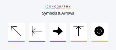 symbolen en pijlen glyph 5 icoon pak inclusief . pijl. overtuigingen. creatief pictogrammen ontwerp vector