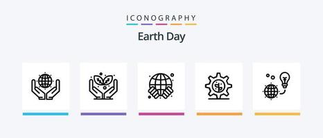 aarde dag lijn 5 icoon pak inclusief ecologie. groente. aarde. omgeving. aarde dag. creatief pictogrammen ontwerp vector